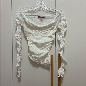 Small, urban outfitters, women, teen, girls, white, ruffle long sleeve